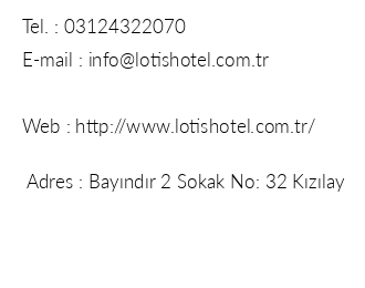Lotis Hotel iletiim bilgileri
